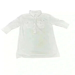 AllSaints Spitalfields White Long Sleeve Terminal  Polo Shirt